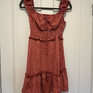 Red Polka Dot Ruffle Dress